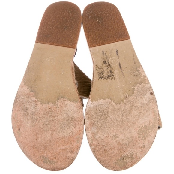 ANCIENT GREEK Tan Calf Hair Lace-up Sandals Sz 6 - Picture 4 of 6